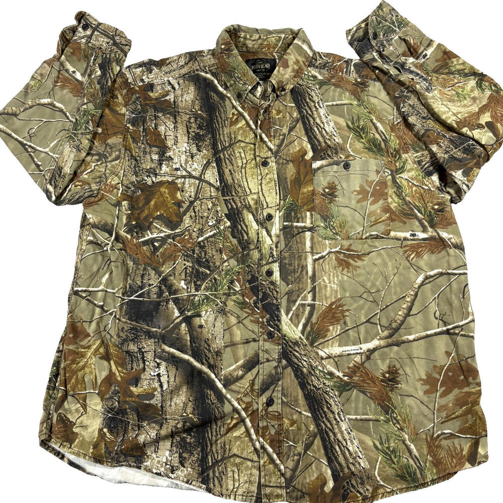 RedHead Mens 2XL Camo Button Up Hunting Shirt Long Sleeve Outdoor Realtree